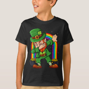 St Patricks Day Dabbing Leprechaun Irish Boys Girl T-Shirt
