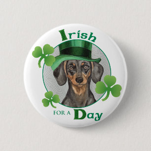 St. Patrick's Day Dachshund 2 Inch Round Button