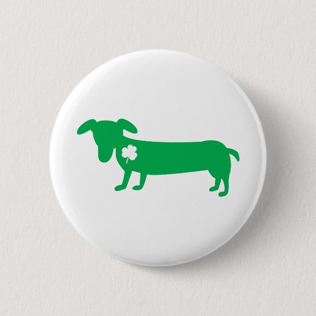 St. Patrick's Day Dachshund 2 Inch Round Button (Front)