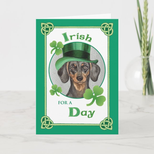 St. Patrick's Day Dachshund Card (Front)