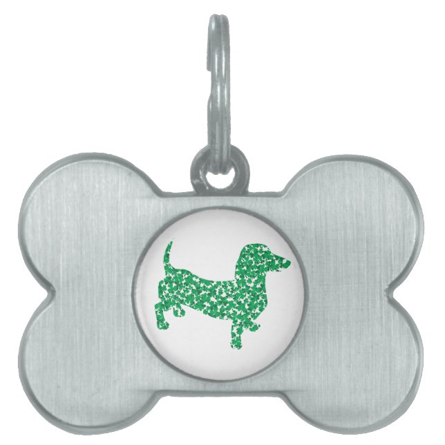 St. Patrick's Day Dachshund Pet Name Tag (Front)