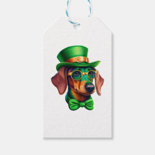 St. Patricks Day Dachshund Wiener Dog Shamrock Gift Tags