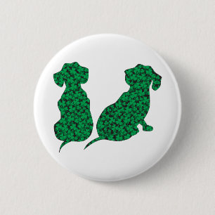 St. Patrick's Day Dachshunds 2 Inch Round Button