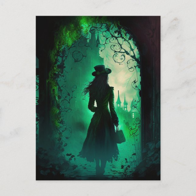 St. Patrick's Day Dark Fantasy Holiday Postcard (Front)