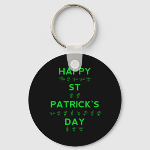 St Patricks Day Deaf Pride Sign Language Asl Aware Keychain