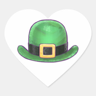 St Patricks Day Derby Hat Heart Sticker