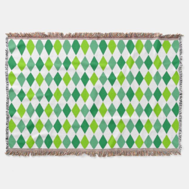 St. Patrick's Day Diamond Shape Pattern-54603 Throw Blanket (Front)