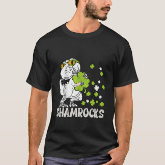 st patrick's day Dinosaur I Steal Shamrocks T-Shirt