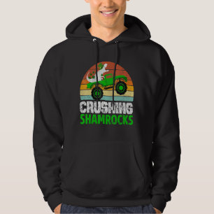 St Patricks Day Dinosaur Monster Truck Crushing Sh Hoodie