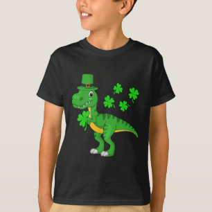 St Patricks Day Dinosaur Shamrock Leprechaun Hat K T-Shirt