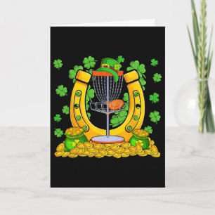 St. Patrick's Day Disc Golf Tools With Clovers Pla Card