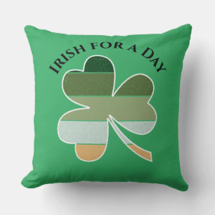 St. Patrick's Day Distressed Lucky Irish Shamrock Throw Pillow