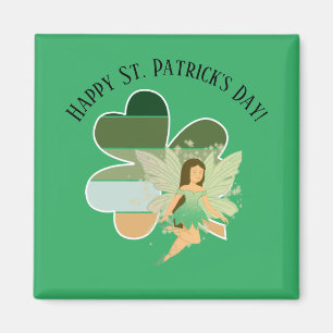 St. Patrick's Day Distressed Shamrock Irish Fairy Magnet