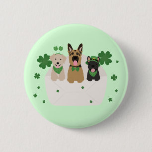 St Patricks Day Dog Mail 2 Inch Round Button
