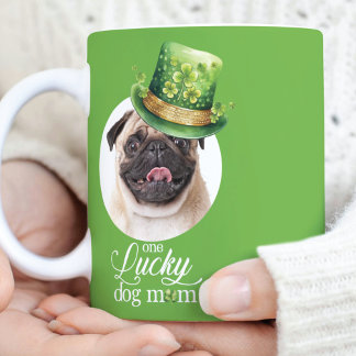 St Patrick's Day Dog Mom Custom Photo  Coffee Mug