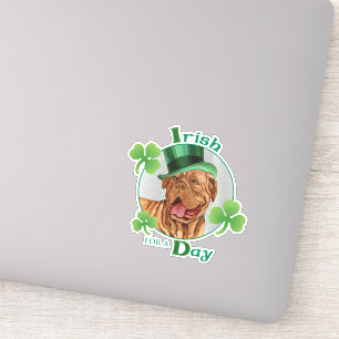 St. Patrick's Day Dogue de Bordeaux Vinyl Sticker