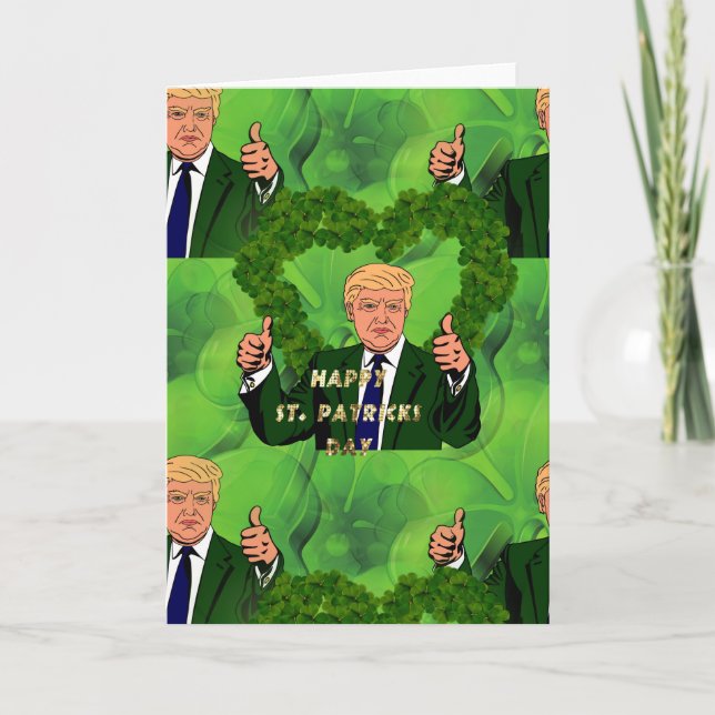 st patricks day donald trump card (Front)