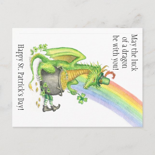St. Patrick's Day Dragon postcard (Front)
