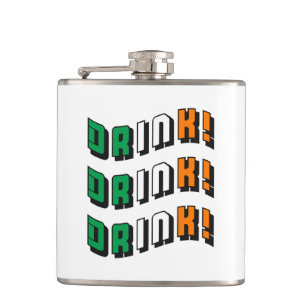 St Patricks Day Drink Irish Funny Cute Drinking Hip Flask