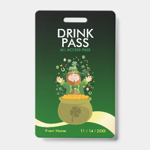 St. Patrick's Day Drink Pass Badge