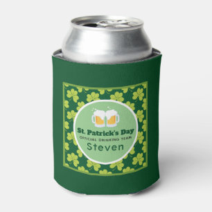 St. Patrick's Day Drinking Team Clover Pattern Can Cooler