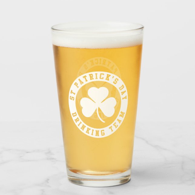 St Patrick's Day Drinking Team  Glass (Back Filled)