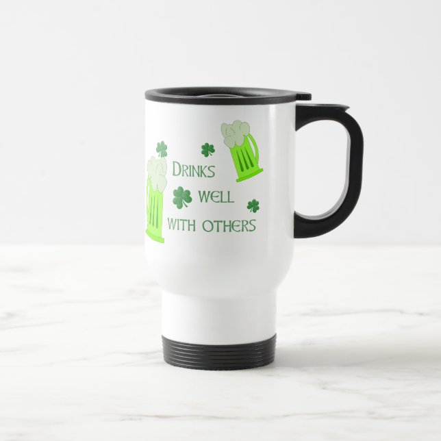 St Patricks Day Drinks Well Travel Mug (Right)