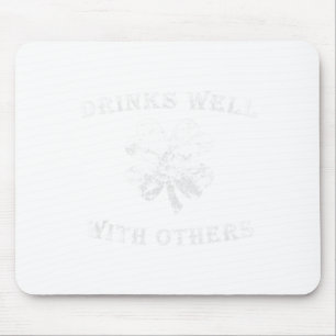 St Patricks Day Drinks Well With Others Funny Iris Mouse Pad