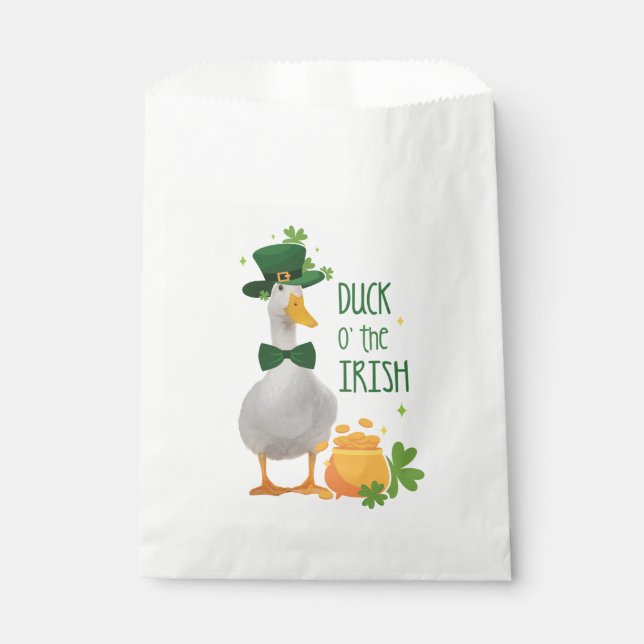 St. Patricks Day Duck o' the Irish Favour Bag (Front)