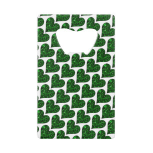 St. Patrick's Day Emerald Heart Credit Card Bottle Opener