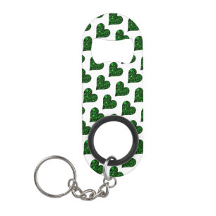 St. Patrick's Day Emerald Heart Keychain Bottle Opener