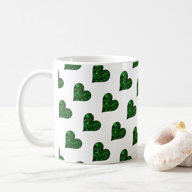 St. Patrick's Day Emerald Heart Mug (With Donut)