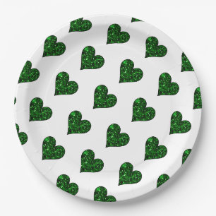 St. Patrick's Day Emerald Heart Paper Plate