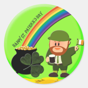 St. Patrick's Day End of Rainbow Classic Round Sticker