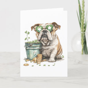 St. Patrick's Day English Bulldog Holiday Card