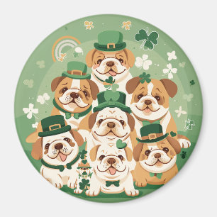 St. Patrick's Day English Bulldogs Magnet