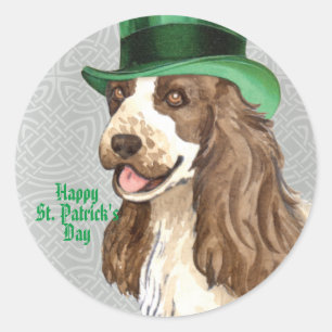St. Patrick's Day English Cocker Classic Round Sticker