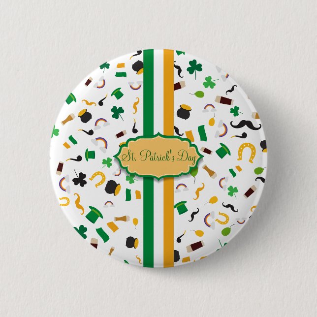 St. Patrick's Day famous items 2 Inch Round Button (Front)