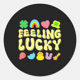 St Patricks Day Feeling Lucky Charm Irish Shamrock Classic Round Sticker