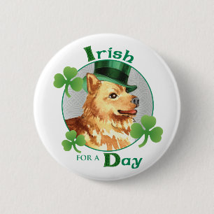 St. Patrick's Day Finnish Spitz 2 Inch Round Button