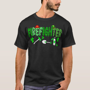 St Patrick's Day Firefighter Irish Shamrock T-Shirt