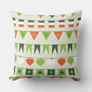 st patricks day flag throw pillow