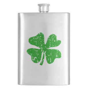 St Patricks Day flask Green shamrock clover