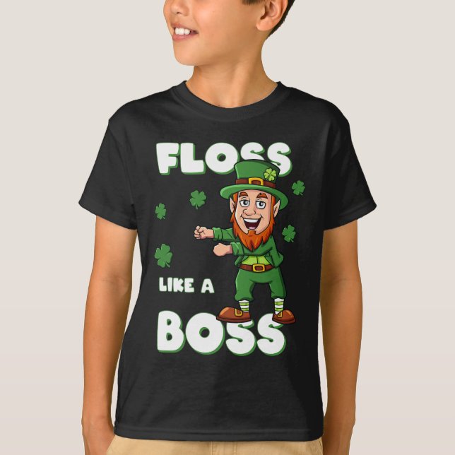 St Patricks Day Floss Like A Boss Leprechaun Boys  T-Shirt (Front)