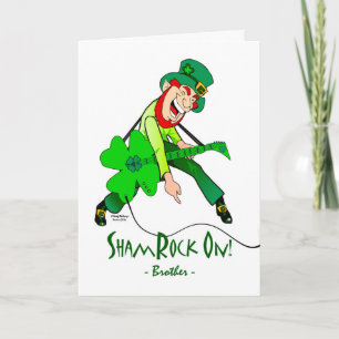 St. Patrick's Day for a Rock Star Brother, Rock On Card