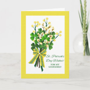 St. Patrick's Day for Godfamily with Shamrocks Card