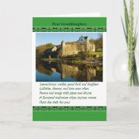 St. Patrick's Day for Granddaughter, Poem, Castle