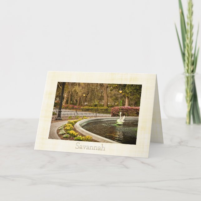 St Patrick's Day - Forsyth Fountain, Savannah, GA Card (Front)