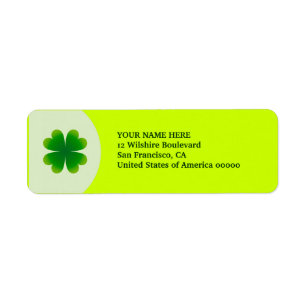 St. Patrick's Day Four Leaf Clover Label Address