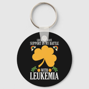 St Patricks Day Four Leaf Clover Leukaemia Awarene Keychain